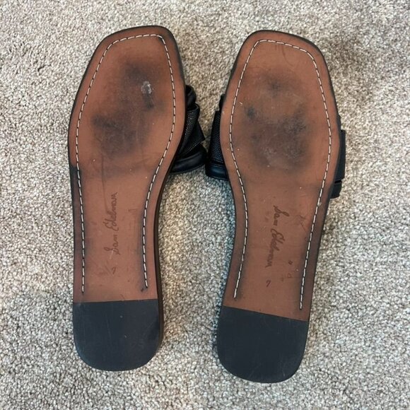 Sam Edelman Black Leather Square Toe Irina Sandals Size 7 - Picture 3 of 4